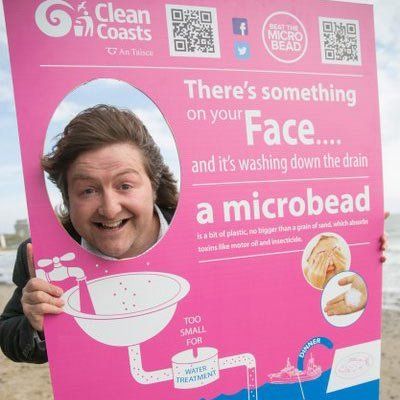 Clean Coasts Beat the microbead campaign board with Shane Byrne