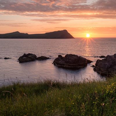 sunset at baile na nGall dingle peninsula ireland