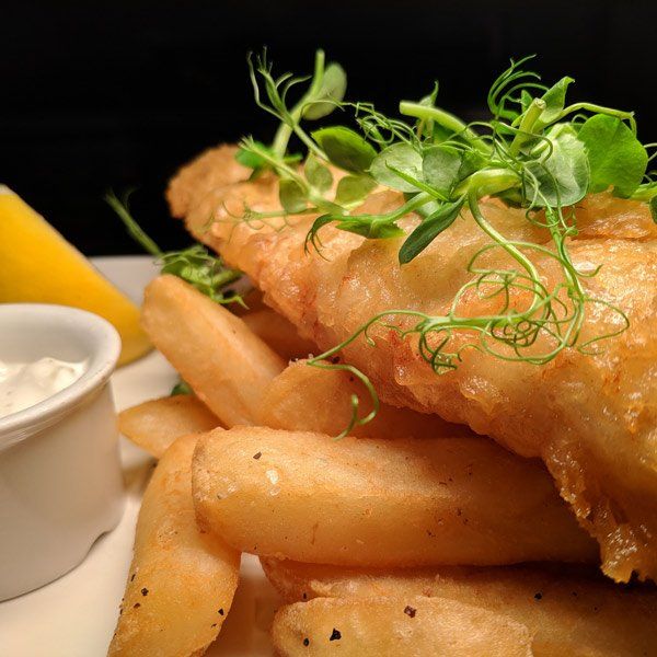 freshly cooked fish and chips