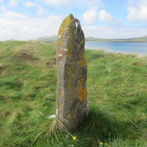 ogham stone at Ballinrannig Dingle Peninsula Ireland