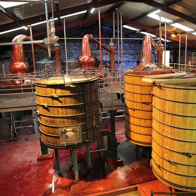 wooden vats in dingle distillery