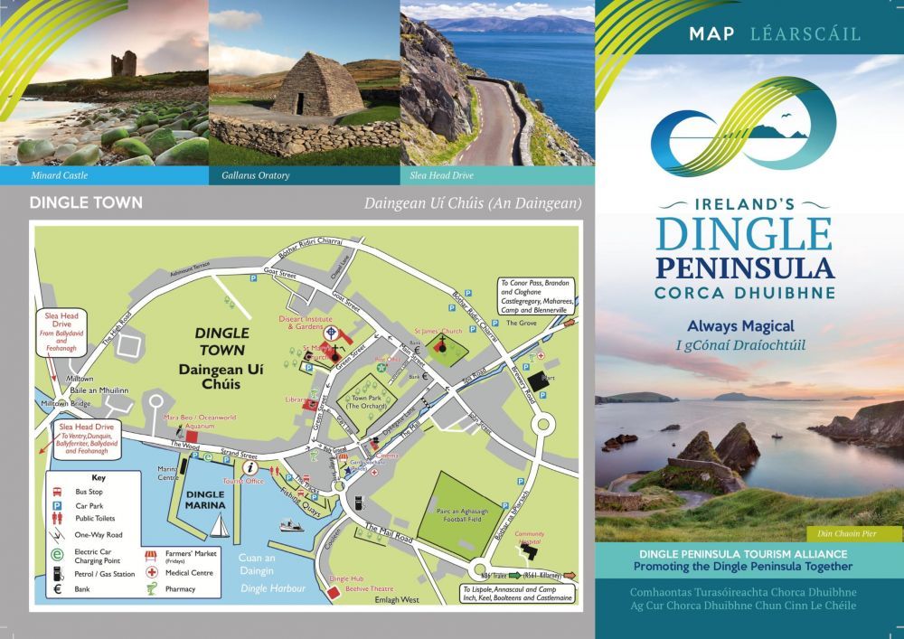 map of Dingle Town Dingle Peninsula Co.Kerry Ireland