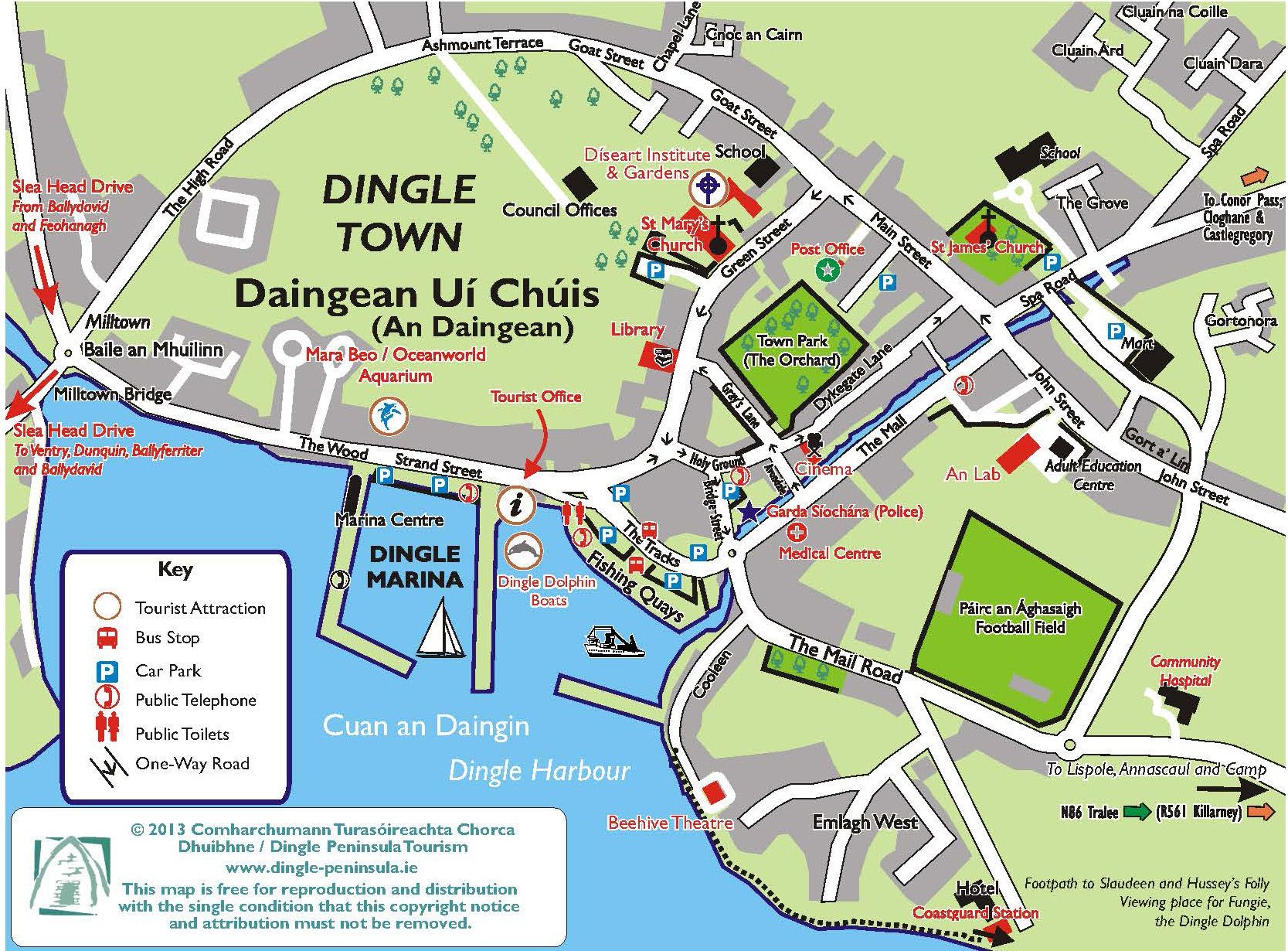 map of dingle town kerry dingle peninsula ireland