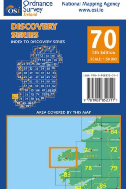 photo of Ordinance Survey map no.70 map of Dingle Peninsula Ireland